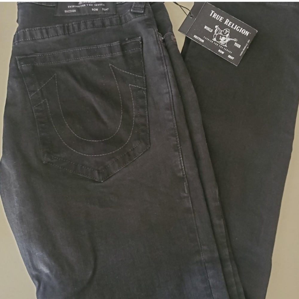 True Religion Geno Relaxed Slim, black jeans size 34